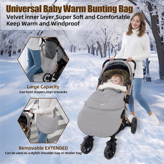 Universele Winter Voetenzak voor Kinderwagen en Buggy - Waterdicht en Warm van Merkloos — afbeelding 2