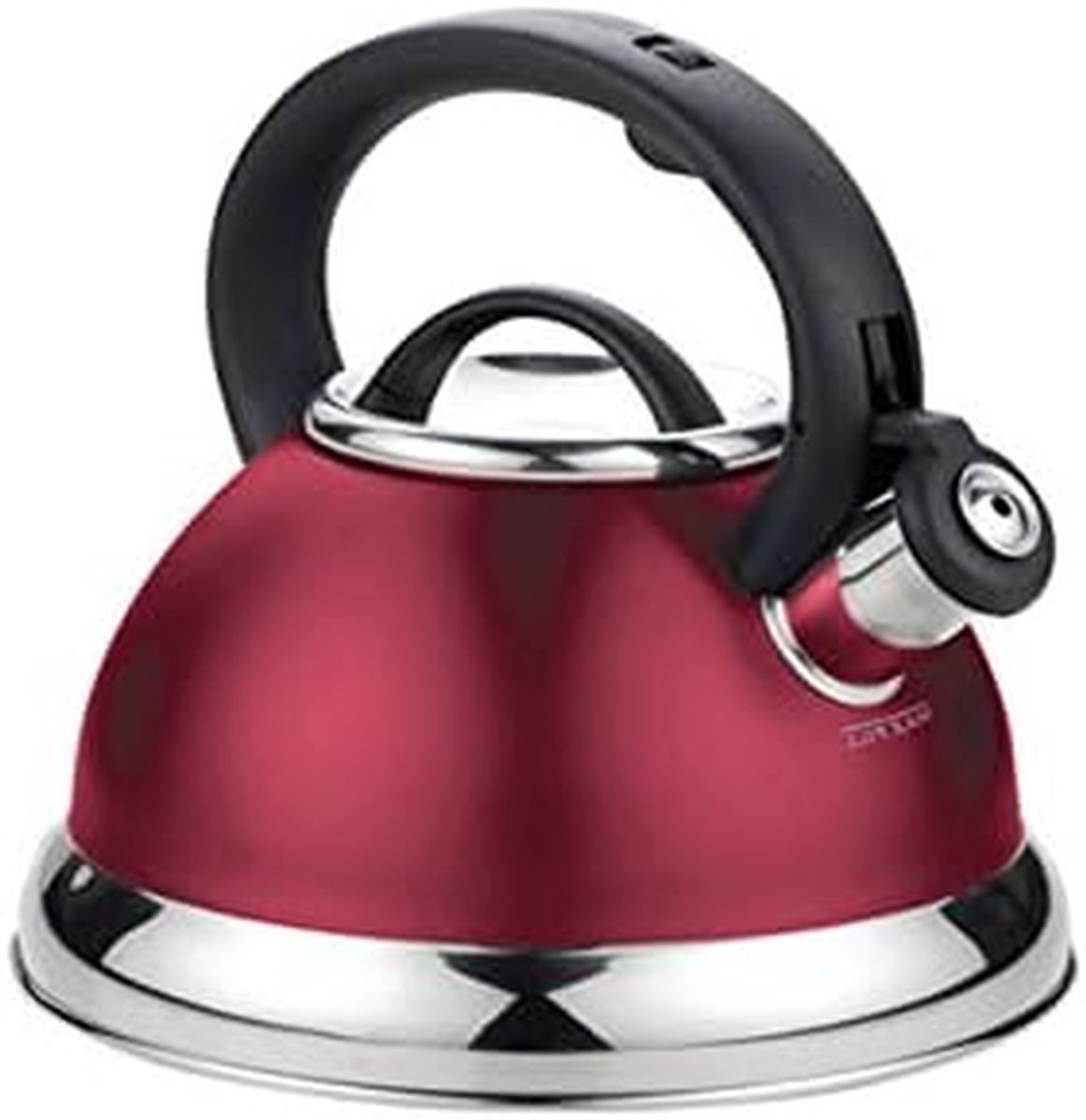 Waterkoker met Fluitje - Theeketel Roestvrij Staal - Water Koken - Geschikt voor Alle Warmtebronnen - 3 Liter - Rood