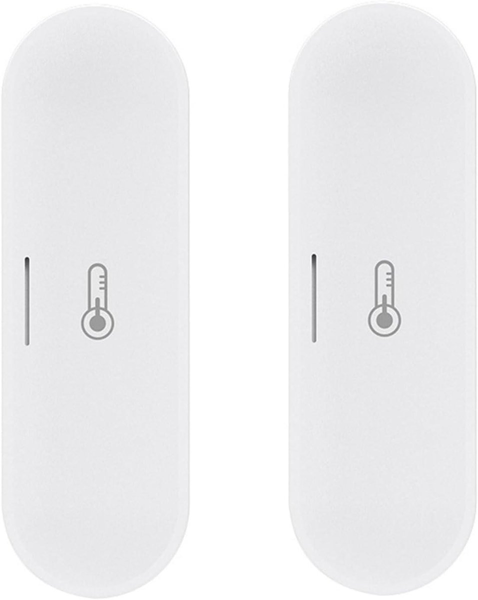 Slimme Temperatuur Sensor - Hygrometer Binnen Buiten - Huis Klimaat Monitoren - Zigbee Draadloze Connectiviteit - 2 Stuks - Wit