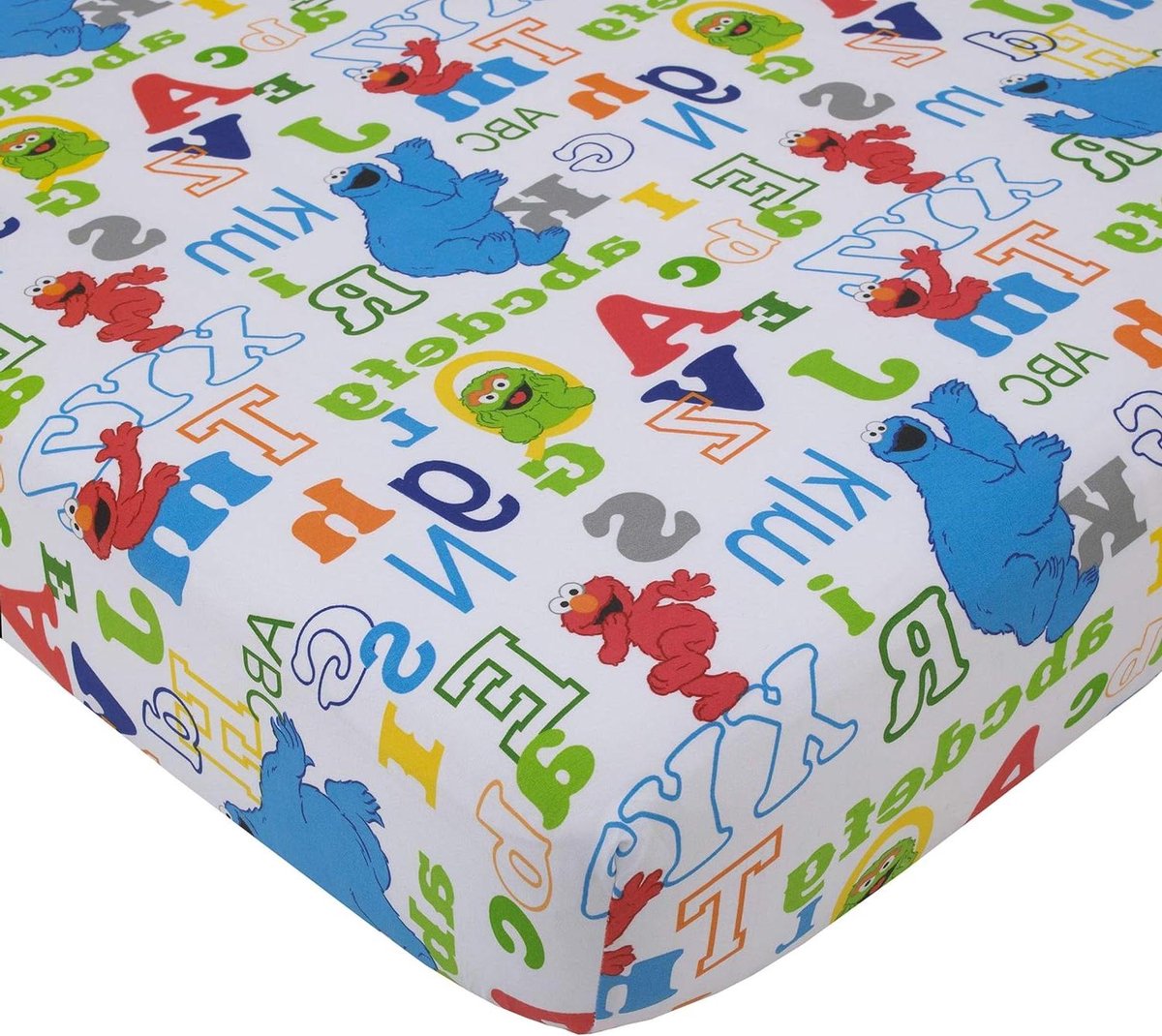 Hoeslaken Wieg - Baby Laken - Babykamer Inrichten - Elmo & Friends Print - 28" x 52" - Multicolor