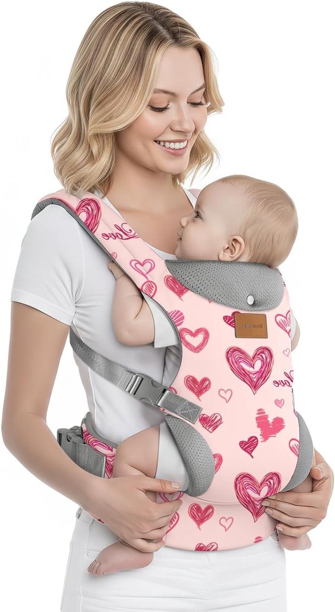 Babydrager Ergonomisch - Draagzak Baby - Baby Vervoeren - Verstelbaar Ontwerp - 3-30 kg - Love