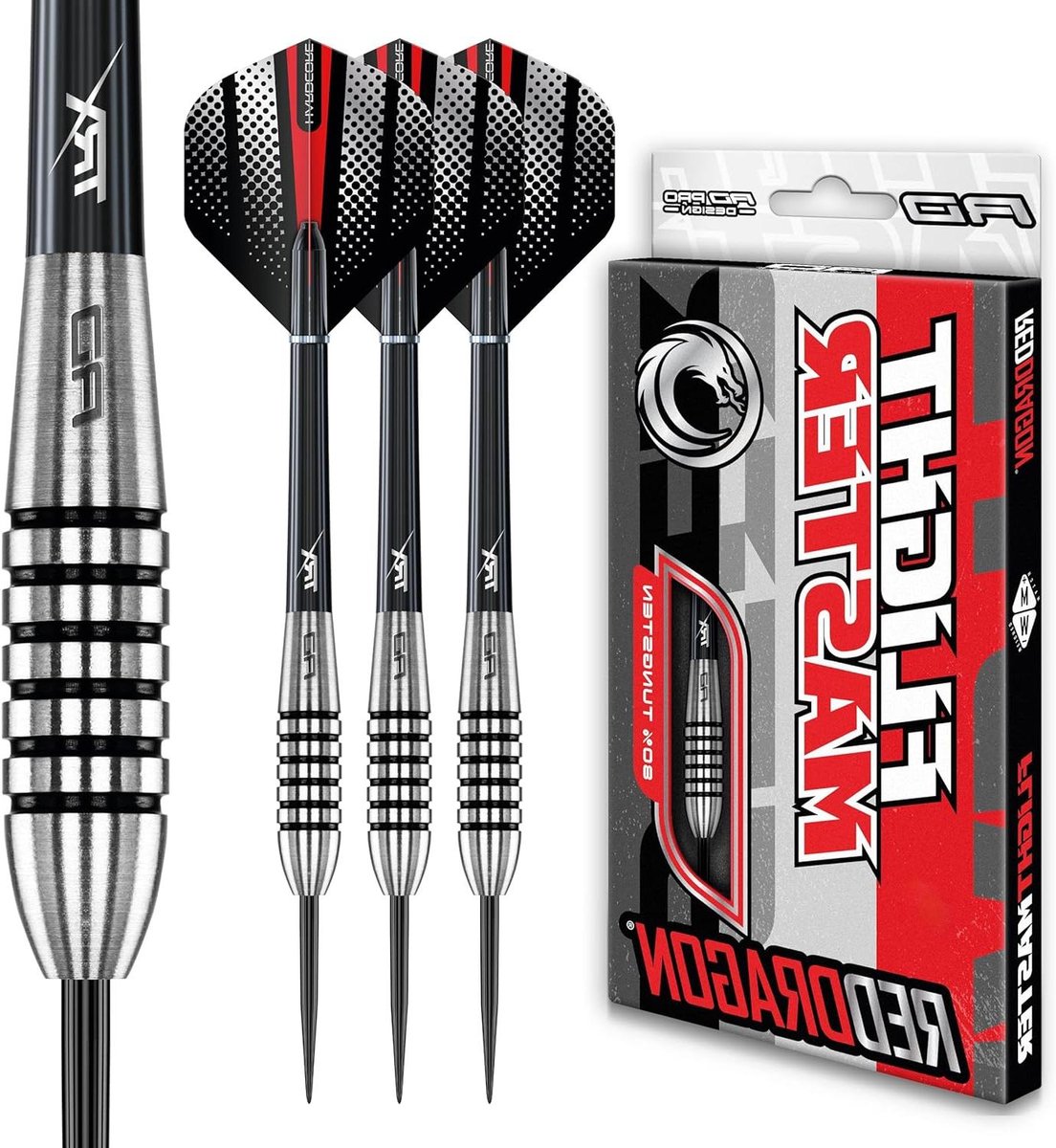 Tungsten Dartpijlen - Professionele Dartpijlen - Precisie Werpen - 80% Tungsten - 21 gram - Zwart/Zilver