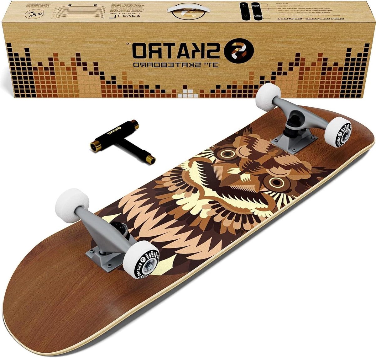 Compleet Skateboard Skateboard voor volwassenen Cruisen en Tricks 7-laags Esdoorn Constructie 787 cm x 203 cm