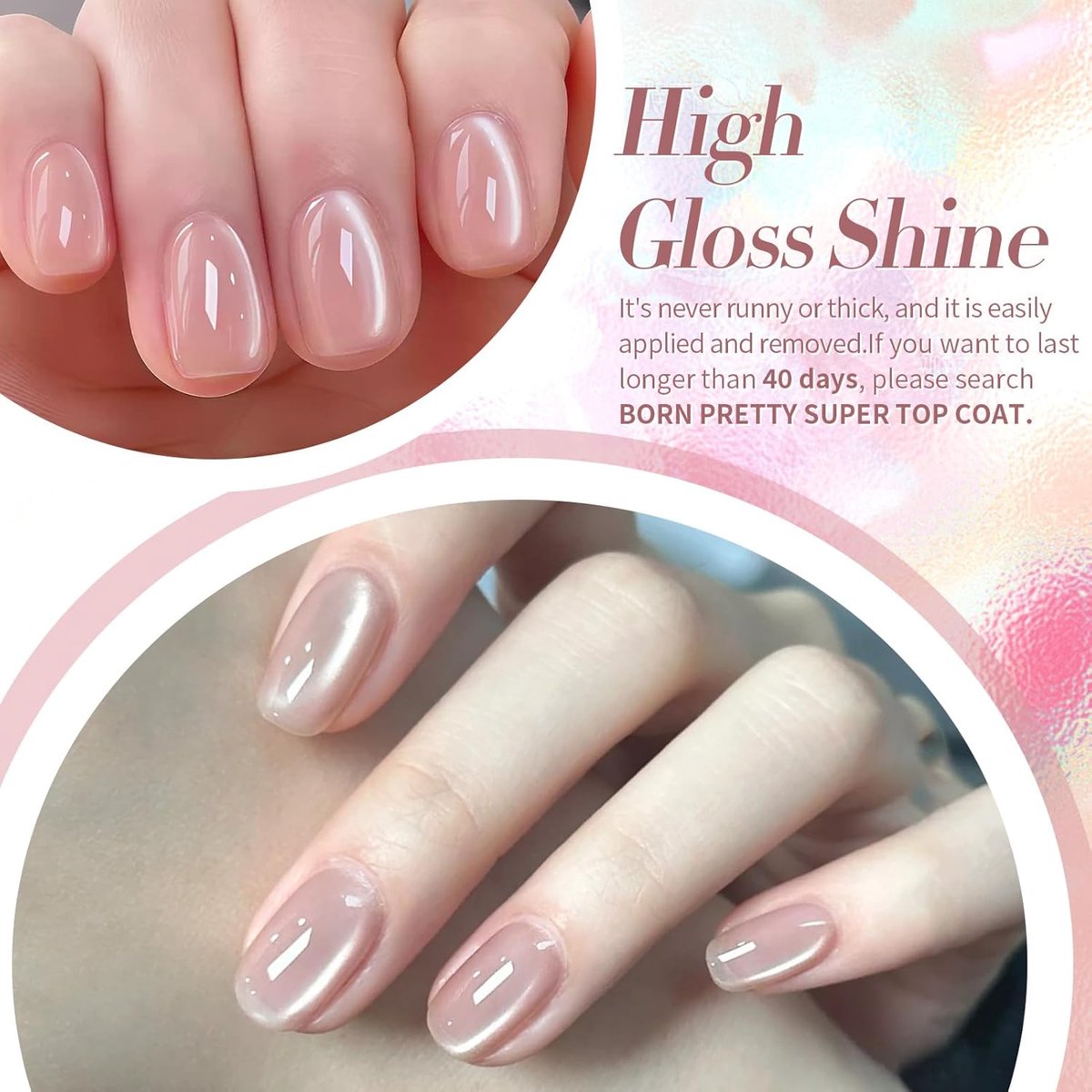 Gelnagellak Set - Nagellak Gellak - Nagels Lakken - Jelly Cat Magnetic - 4 stuks - Nude Pink — cadeau in Verzorging - foto 5