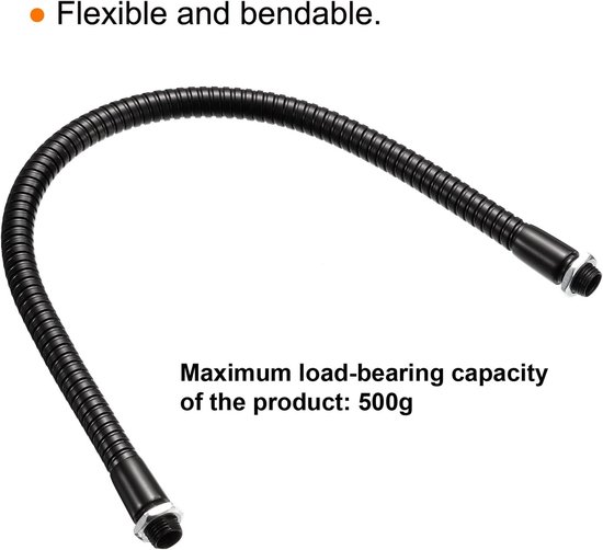 Flexibele Zwanenhals Buizen - Buigbare Slang Metaal - Doe-het-zelf Projecten - Universele M10 Schroefdraad - 14 inch - Zwart — afbeelding 4