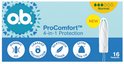 Ob ProComfort Normal tampons, 16 stuks, met 4-in-1 bescherming: Dynamische Fit, Lekage Bescherming, SilkTouch Cover, Extra Thin Tip.