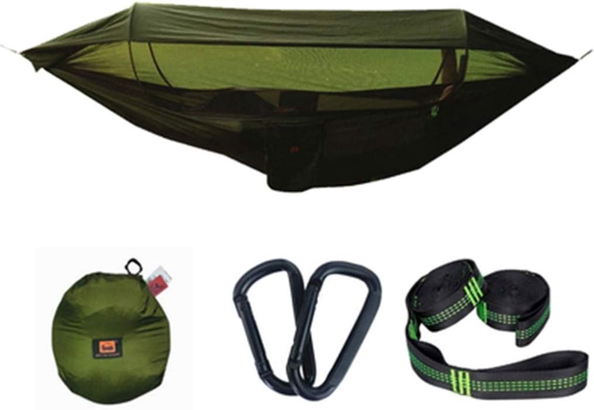 Outdoor Hangmat - Kampeerhangmat Schommel - Buiten Ontspannen - Geïntegreerd Muggennet - 290x145 cm - A
