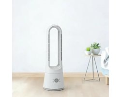 Ventilator - Torenventilator - Luchtzuivering - Elektrische Ventilator - Bladloos - Ultra Stil - 8 Windsnelheden - Armomafunctie - Met Afstandsbediening - Timerfunctie - Zilver - Modern Design - Bureau - Slaapkamer - Woonkamer - Kantoor