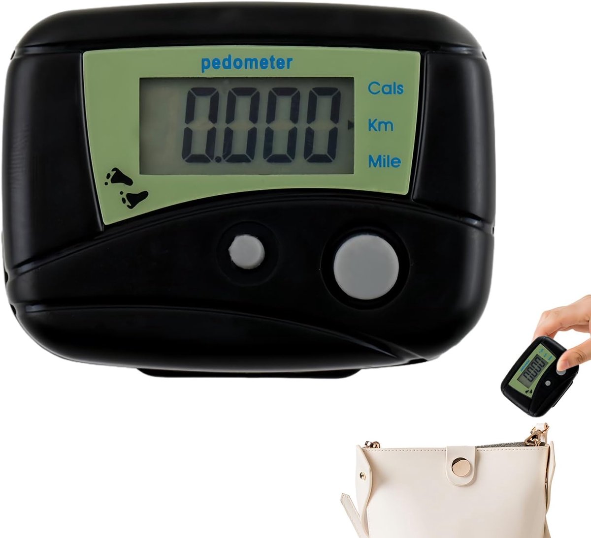 Stappenteller Digitaal - Activiteitstracker Monitor - Fitness Doelen - Nauwkeurige Stap Tracking - Compact Ontwerp - Zwart