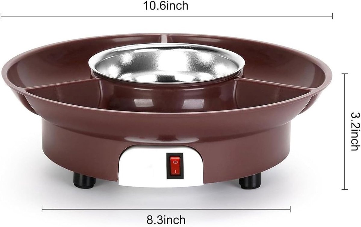 Chocolade Fondue - Hotpot Electrisch - Kaasfondue - Automatische Temperatuurregeling - Oververhittingsbeveiliging - Anti-verbrandingsfunctie - Bruin – foto 7