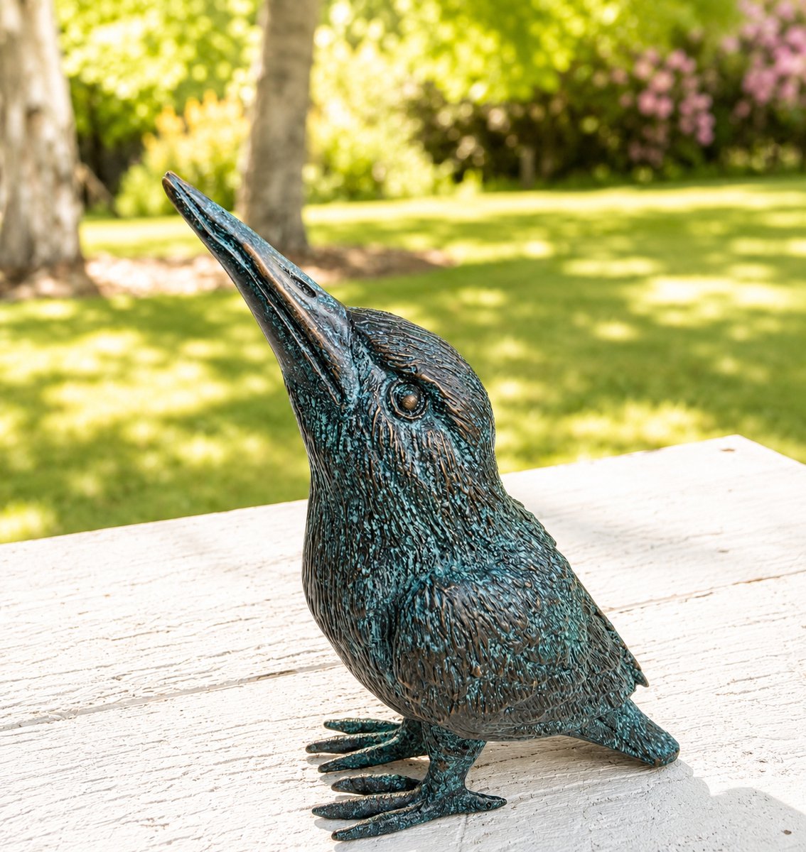 IJSVOGEL / BRONZEN BEELD / VOGELTJE / TUINBEELD / BRONS