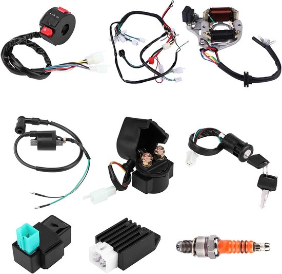 CDI Ontstekingsspoel en Bougie Set voor 50 70 90 110CC ATV en QUAD - Elektrische Start en Bedrading Kit — afbeelding 2