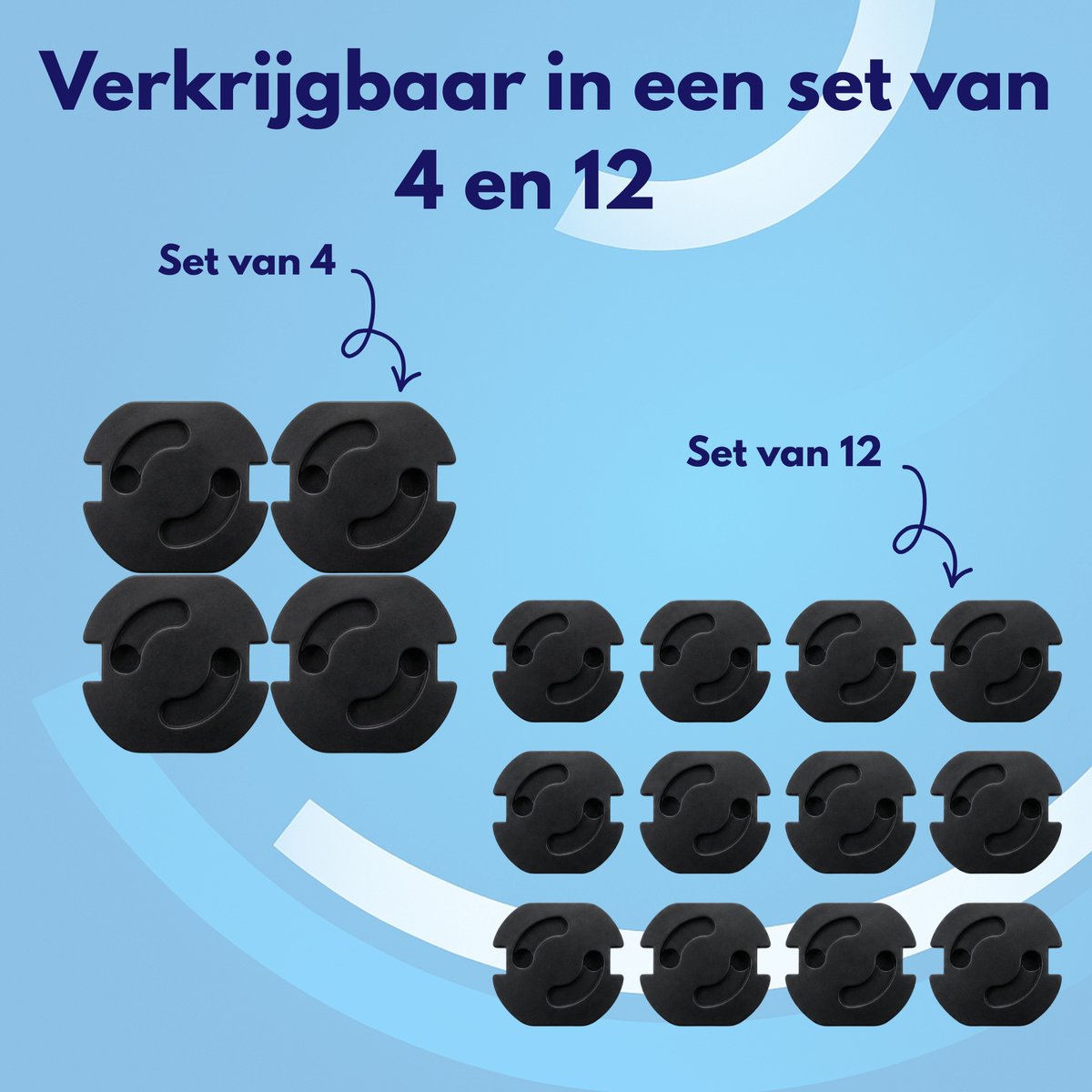 Knaak Stopcontact Beveiliging 4 Stuks - Zelfklevend - Bescherming - Kind - Baby - Veiligheid - Zwart – foto 3
