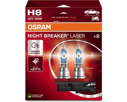 Osram Night Breaker Laser - Halogeenlamp - H8 - 150% meer helderheid - Laser Technologie