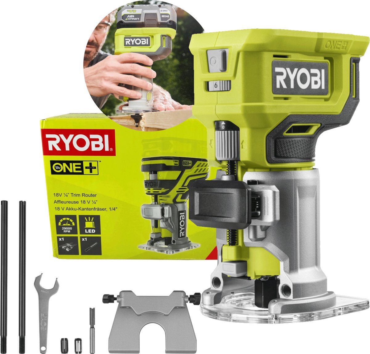 Affleureuse à bois 18V ONE+ (machine seule) RTR18-0 - RYOBI 5133005654