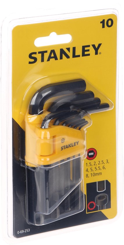 STANLEY Stiftsleutelset 10-Delig 1.5-10mm 0-69-253