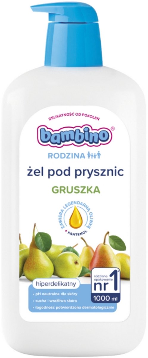 Bambino - Douchegel - Peer - 1000 ml - Voor Gevoelige Huid