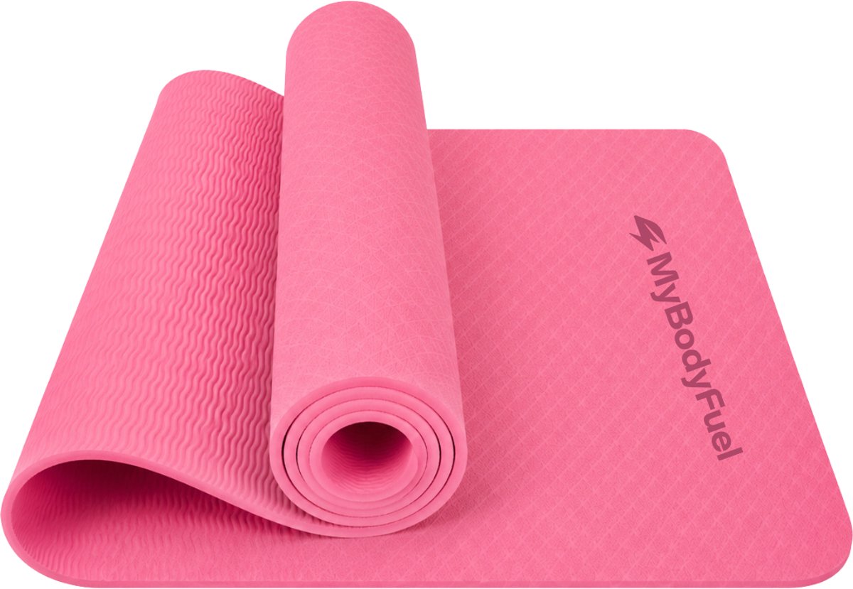 MyBodyFuel Yoga Mat - 6 mm - 183x61 cm - Lichtroze - Duurzaam TPE - Anti-Slip Fitnessmat