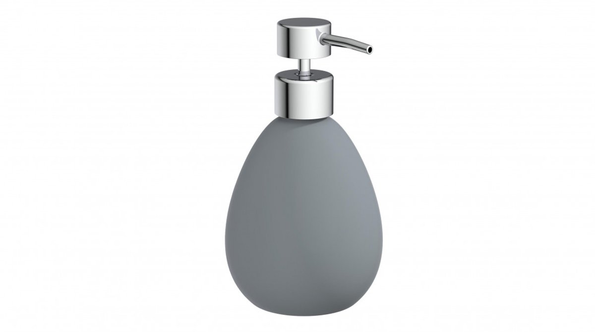 EISL Zeepdispenser Keramiek Mat Lichtgrijs – 160 mm – Navulbare Zeeppomp voor Badkamer, Toilet en Keuken