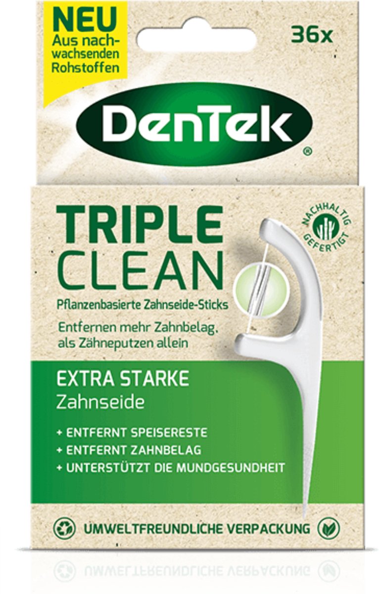 DenTek flosboogjes | 3-in-1 reiniging | munt + fluoride | 36 stuks