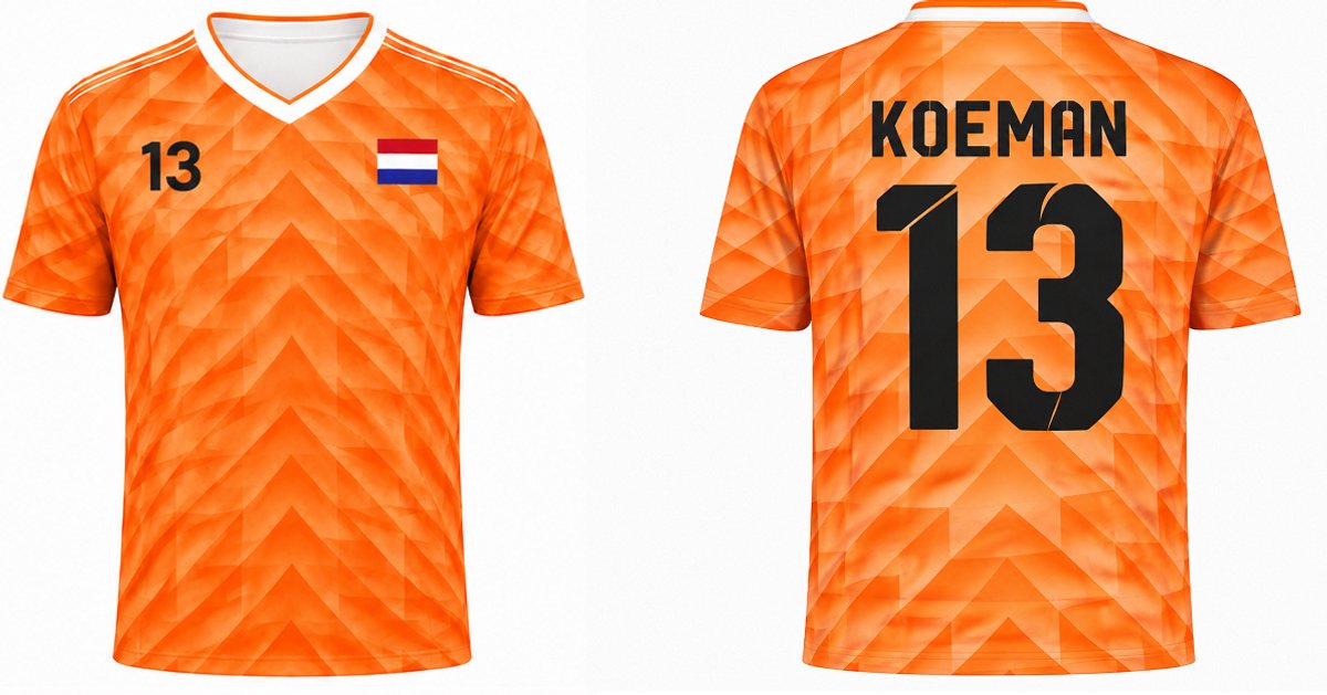 Voetbalshirt EK 1988 Erwin Koeman-13 | Nederlands Elftal | EK 88 / WK Voetbal T-shirt Retro Design | Oranje sportshirt | Koningsdag | Holland T shirt | Maat 2XL