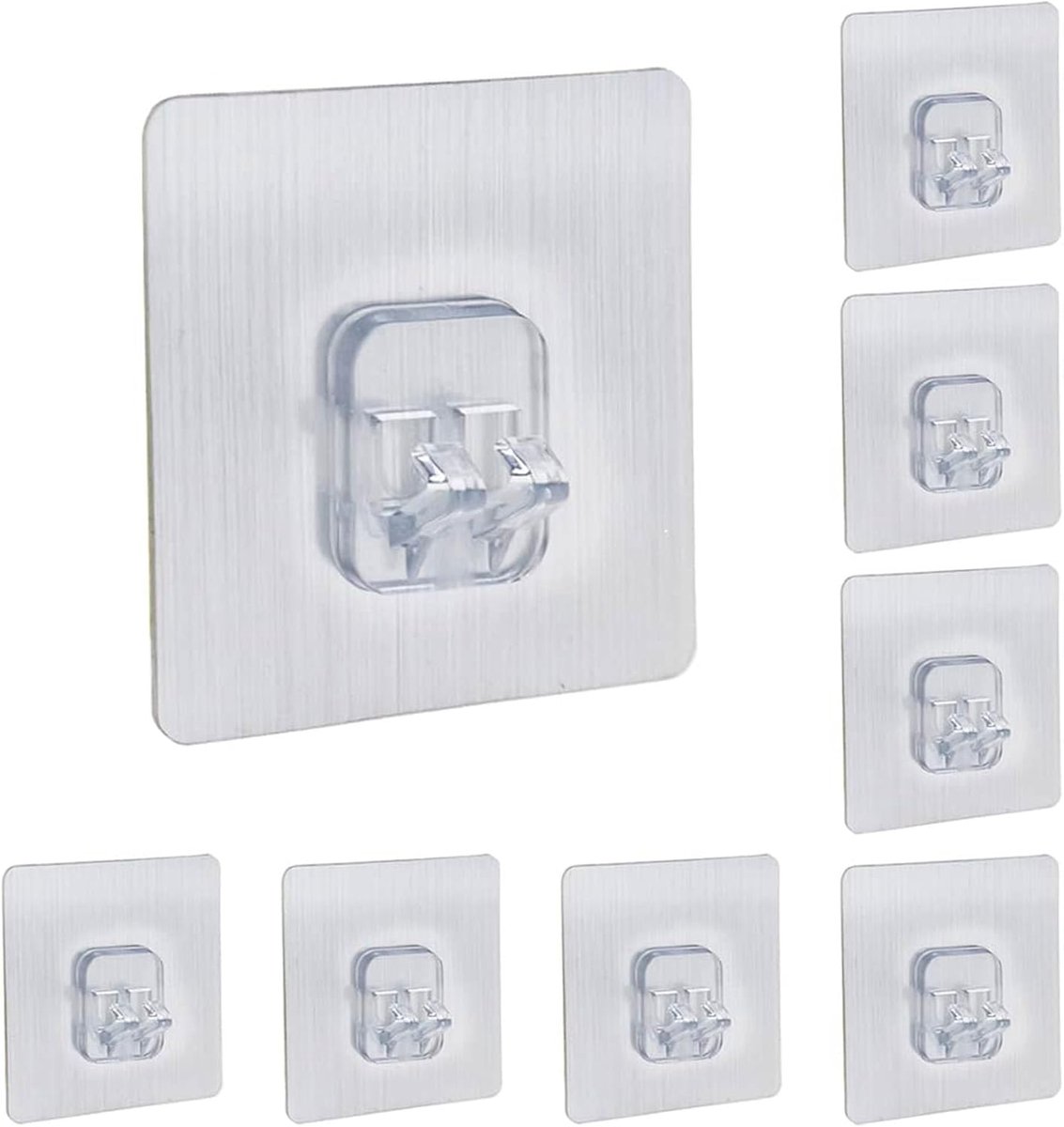 Famanu – Set van 8 zelfklevende stickerhaken voor hoek douche caddy, geen boren, waterdichte opslag