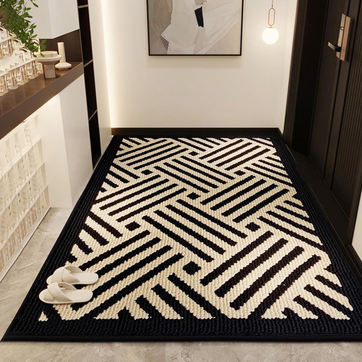 Famanu Deurmat, 60 x 90 cm, voor binnen en buiten, antislip, vuilafvangmat, absorberend voor entree, keuken en tuin Neutraal