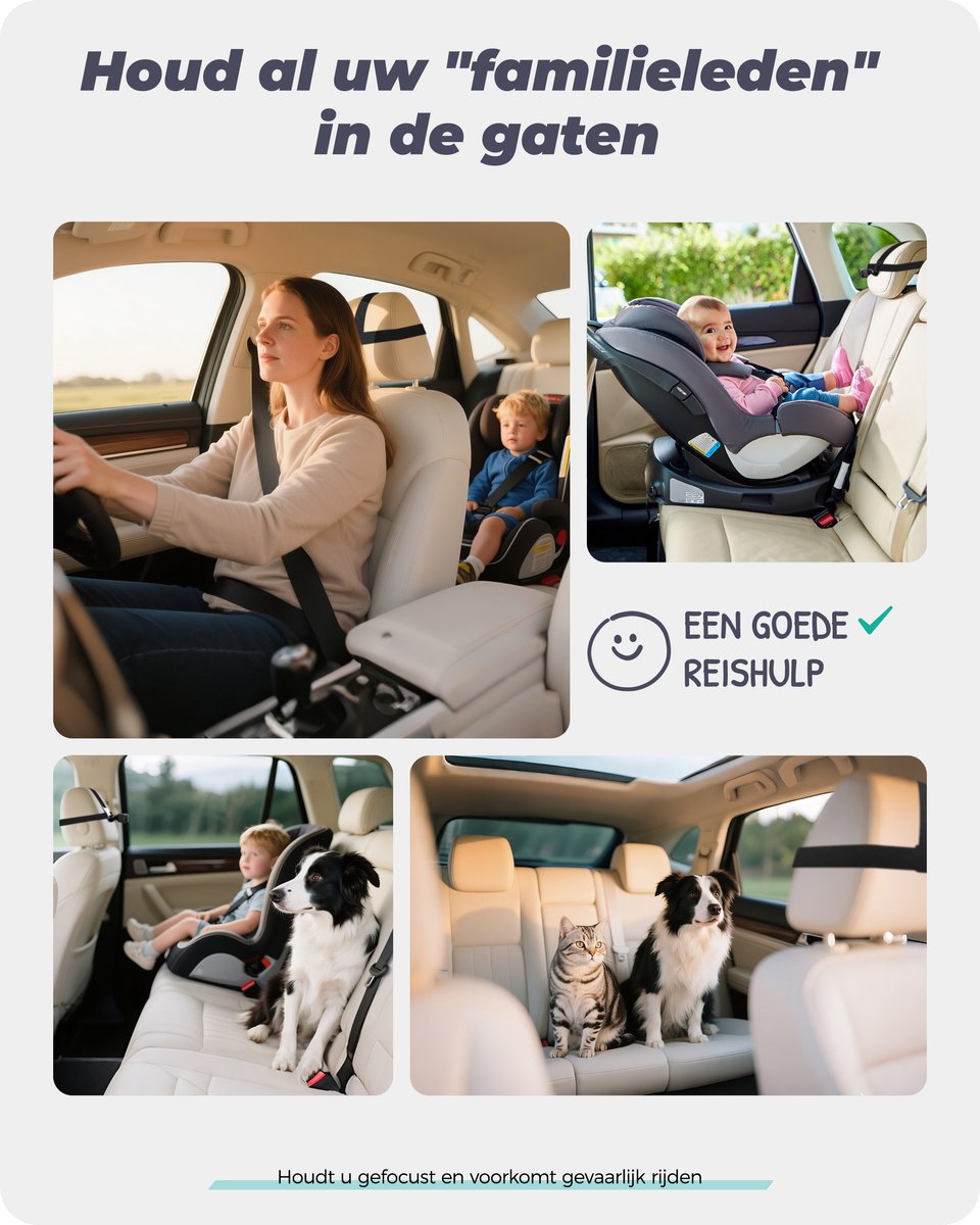 WEMOH Magnetische Baby Autocamera - 5 inch 1080P HD IPS Monitor Scherm | Auto Nachtzicht, Zoom & Mirror Modus, Continue Stroomvoorziening, voor Achterwaarts Autostoeltje - Zwart thumbnail 3