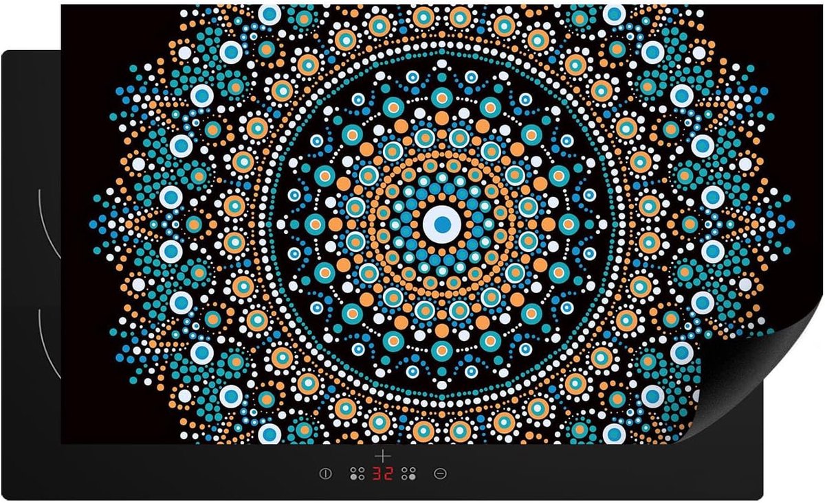 Kookplaat Cover Beschermmat Plaat Aanrecht Creëren Krasbestendige Bescherming 90 x 52 cm Mandala Kleuren