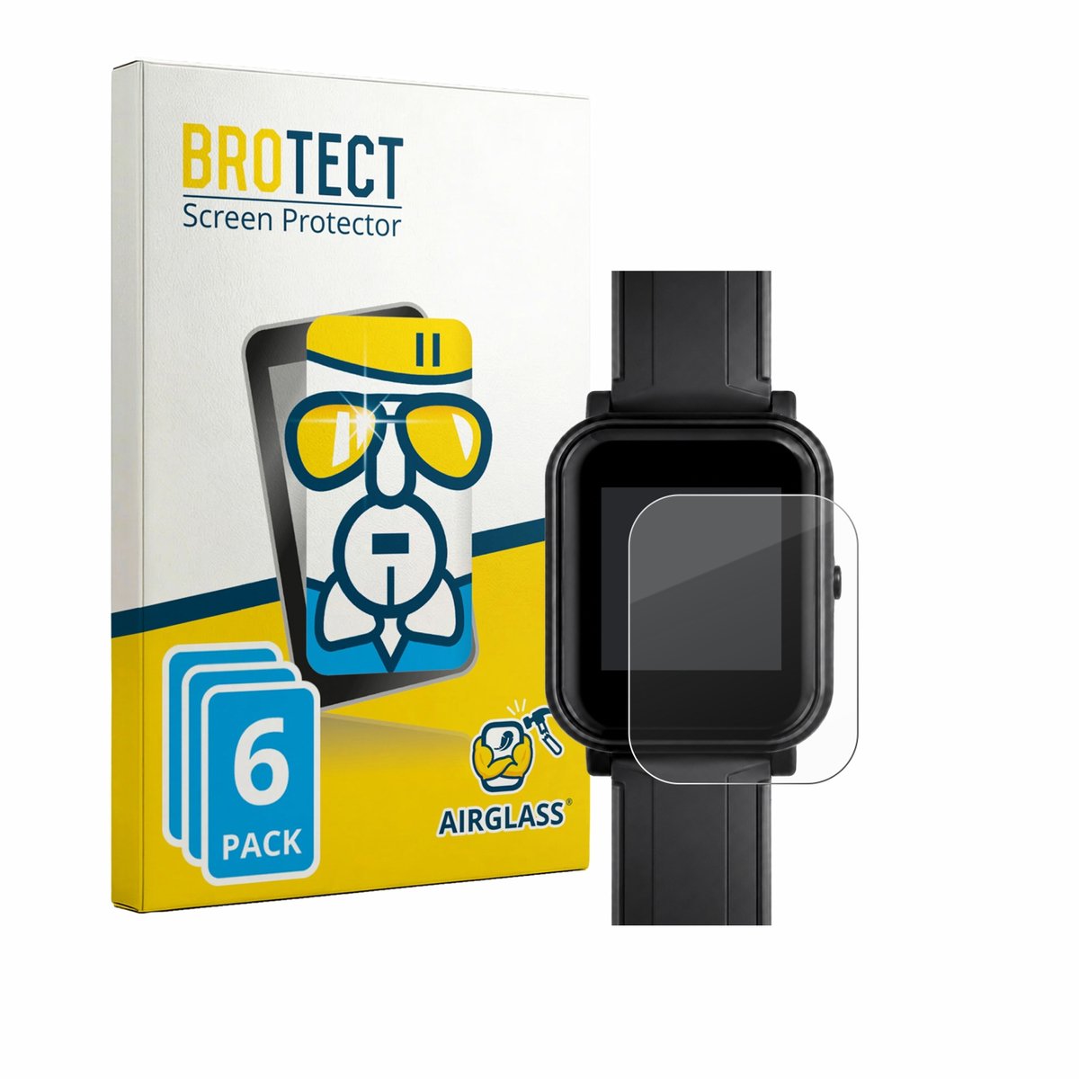 Screenprotector 6 Stuks voor Bangle.js 2 Beschermglas transparant