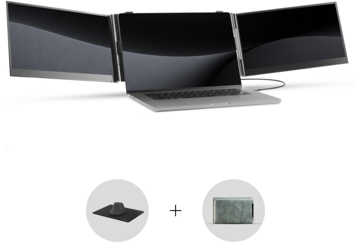 Blerron Flex Pro - Portable Monitoren - 14 Inch - 1 Kabel connectie - Lichtste model (1 KG) - Draagbare Monitor - Portable Monitor - Beeldscherm - 1920x1080 FHD