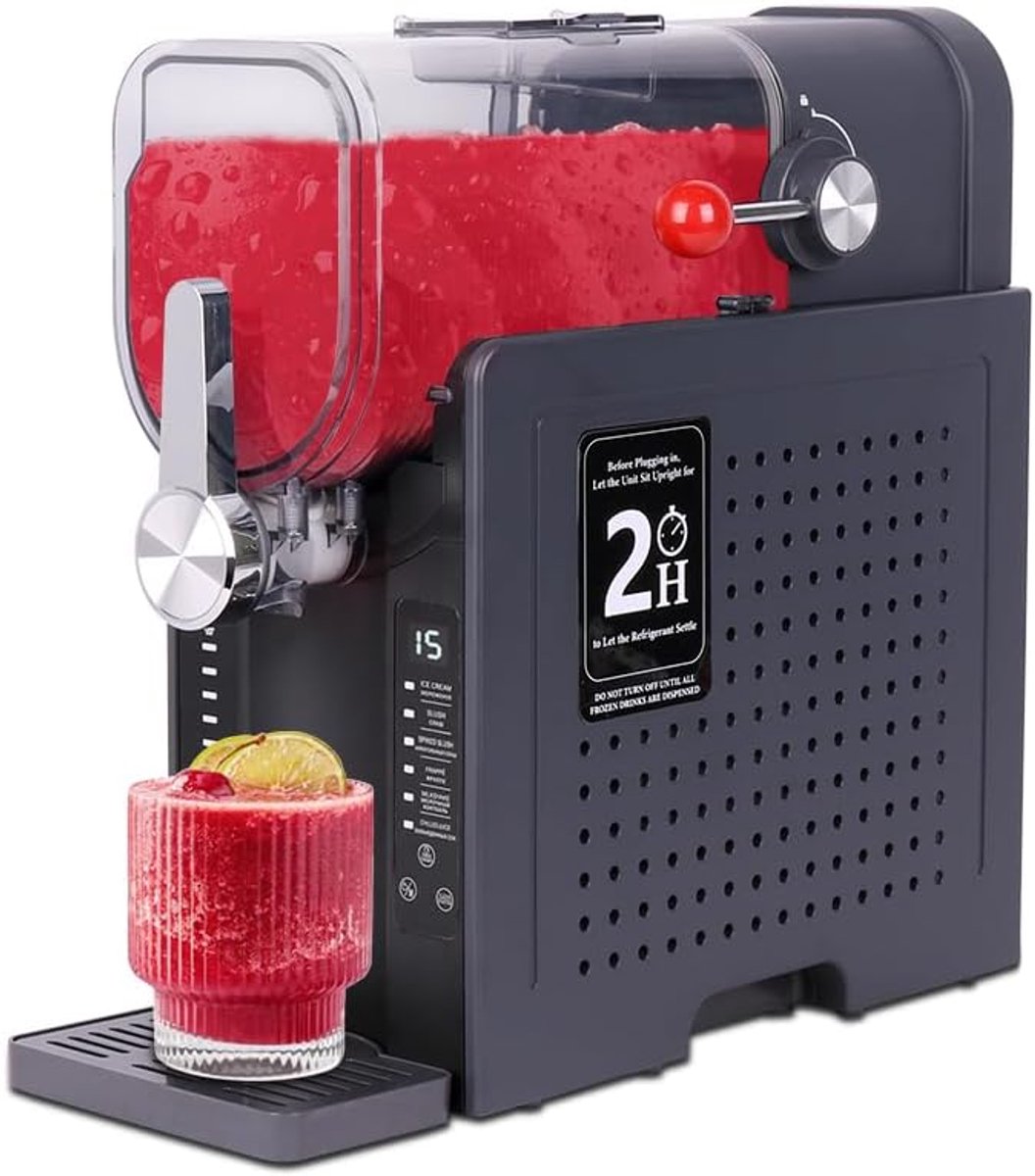 Slush Machine 1,6 Liter - Zelfvriezende Slushy Maker zonder IJsblokjes - Frozen Drink Maker met 6 Programma’s en Zelfreiniging - Voor Slush, Cocktails, Smoothies, Frappé, Koud Sap en Bevroren Dranken