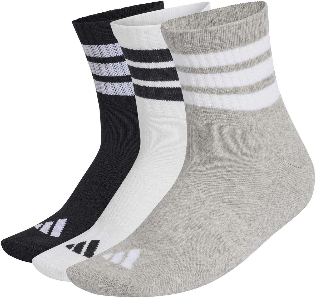 3 paar adidas C Sportswear MID 3p Mid Cut sokken unisex Grijs