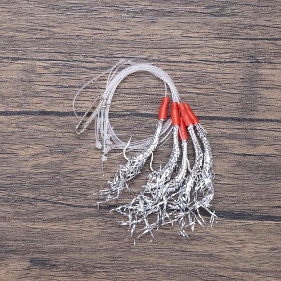 Allecto - Klatergoud Makreel Rigs Haken - 10 Stuks - Zilver - Zeevissen Accessoires - Geschikt voor Kabeljauw en Pollak - Hoogwaardige kwaliteit van Allecto — afbeelding 4