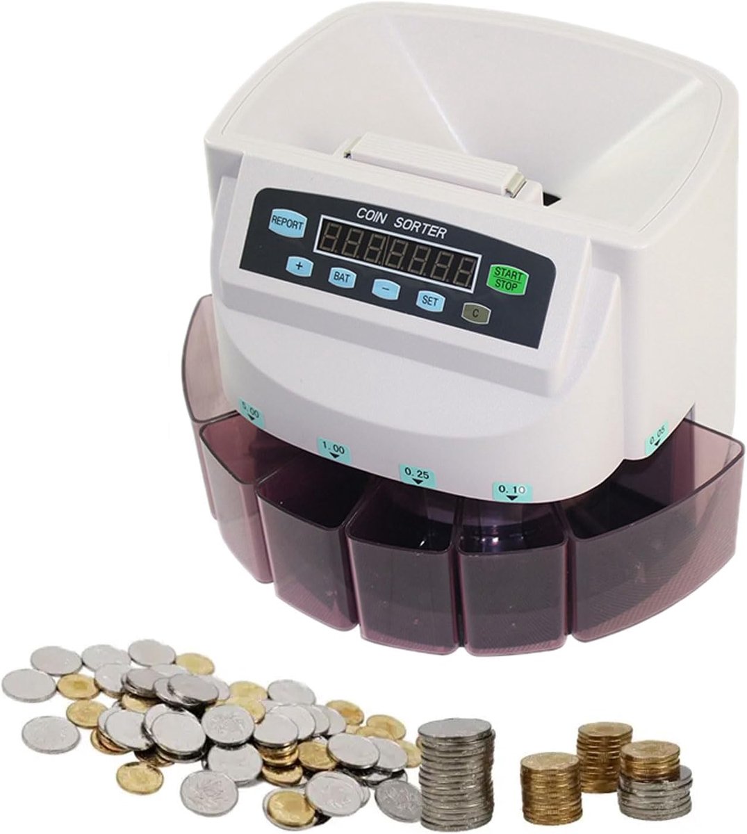 Muntteller Sorteermachine - Geld Sorteerder - Kleingeld Verwerken - Automatische Sortering - 200 Munten Per Minuut - Zwart
