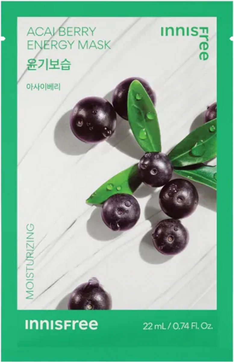 5 stuks Innisfree Acai Berry Energy Mask - Innisfree- Sheetmask - Korean Skincare