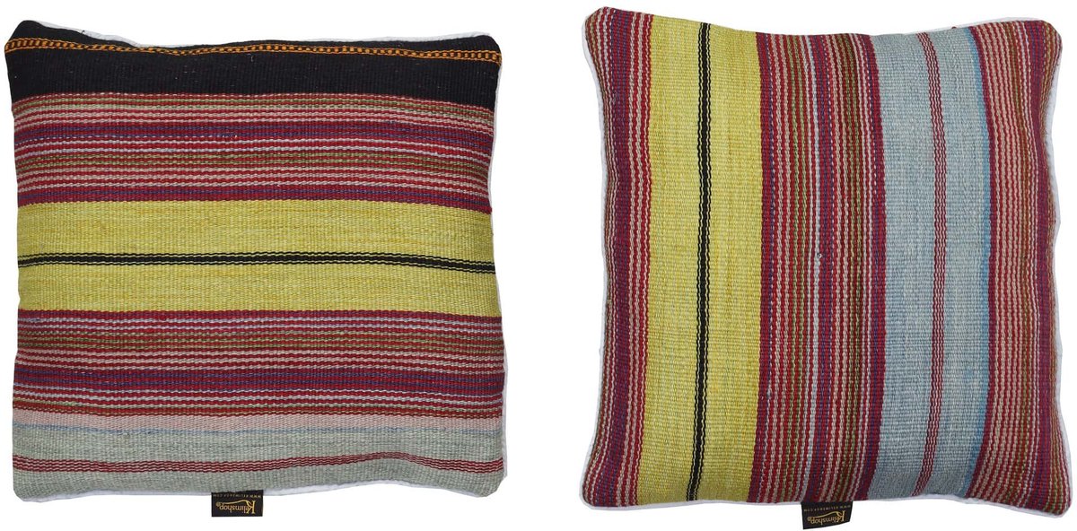 Multicolor Gestreepte Kilim Kussen
