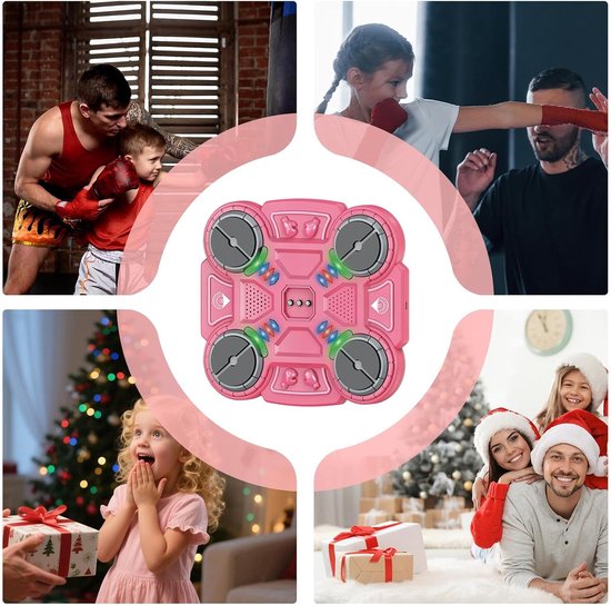 Bokstrainer - Fitnessapparaat - Reactiesnelheid Trainen - Interactieve Geluidsreactie - 30 cm - Roze — afbeelding 5