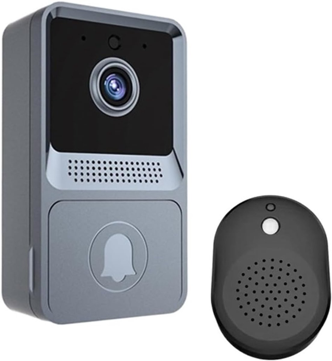 Slimme Deurbel Camera - Video Intercom - Woning Beveiliging - Draadloze Installatie - HD Beeld - Grijs
