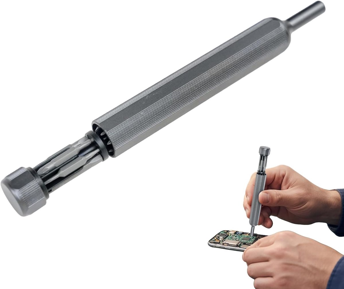 Precisie Schroevendraaierset - Kleine Bitset - Fijne Reparatie - 37 Delige Set - 14 cm - Zilver