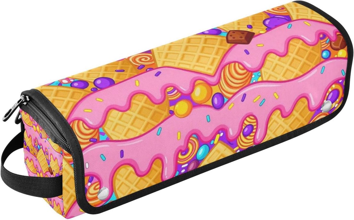 Reistas Stijltang - Opbergtas Haaraccessoires - Haarstyling Onderweg - Verwijderbare Hittebestendige Mat - 37 x 10 x 10 cm - Roze