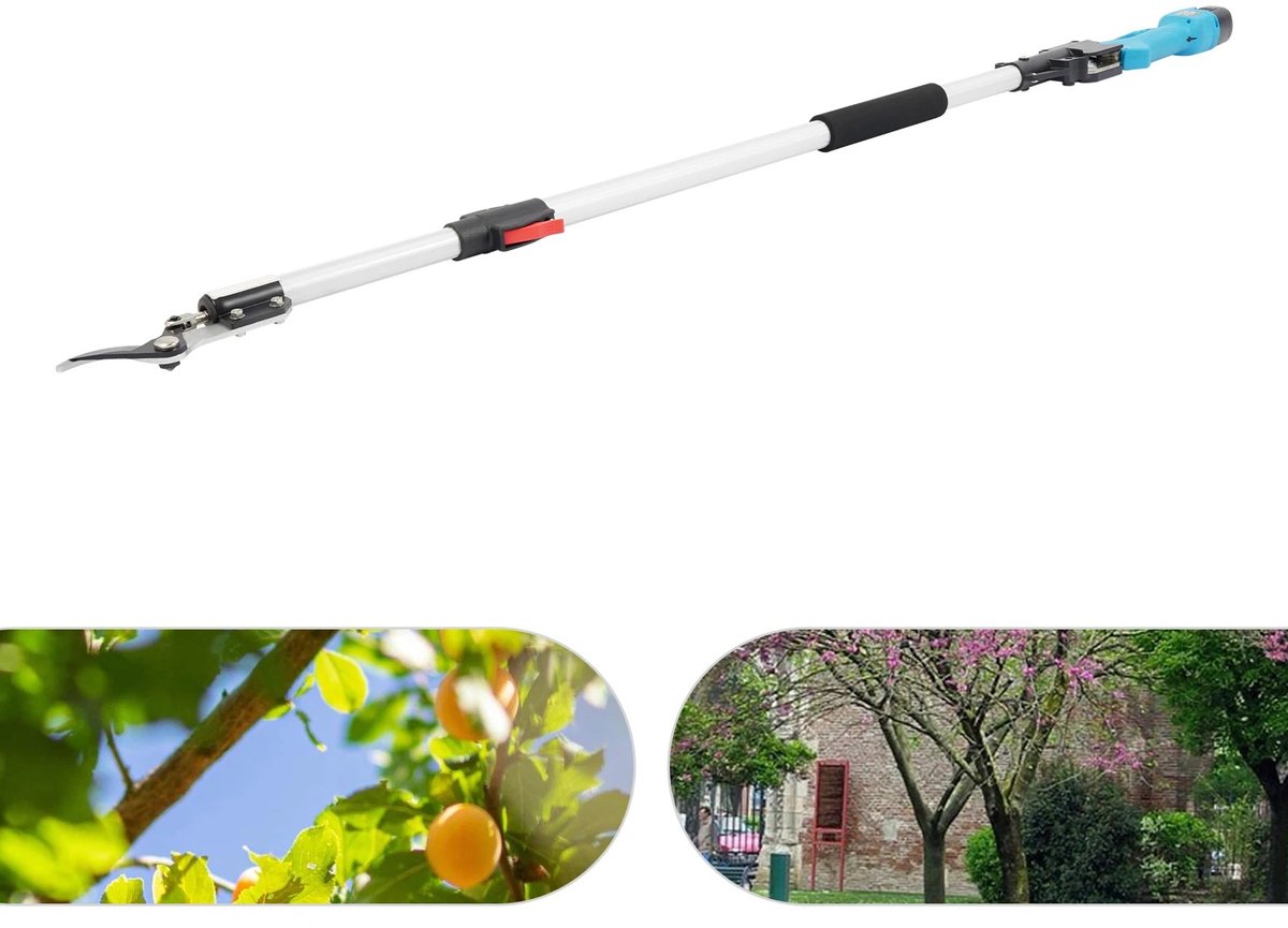 Dailygoods 2m verstelbare, elektrische snoeischaar, lithium snoeischaar, tweedelige verlengstang, SK5 stalen mes, tuinsc