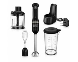 Black&Decker 3-delige Kitchen Wand™ 7,2V draadloze staafmixerset inclusief 2-delige accessoireset, zwart – BCKM1013KB-QW