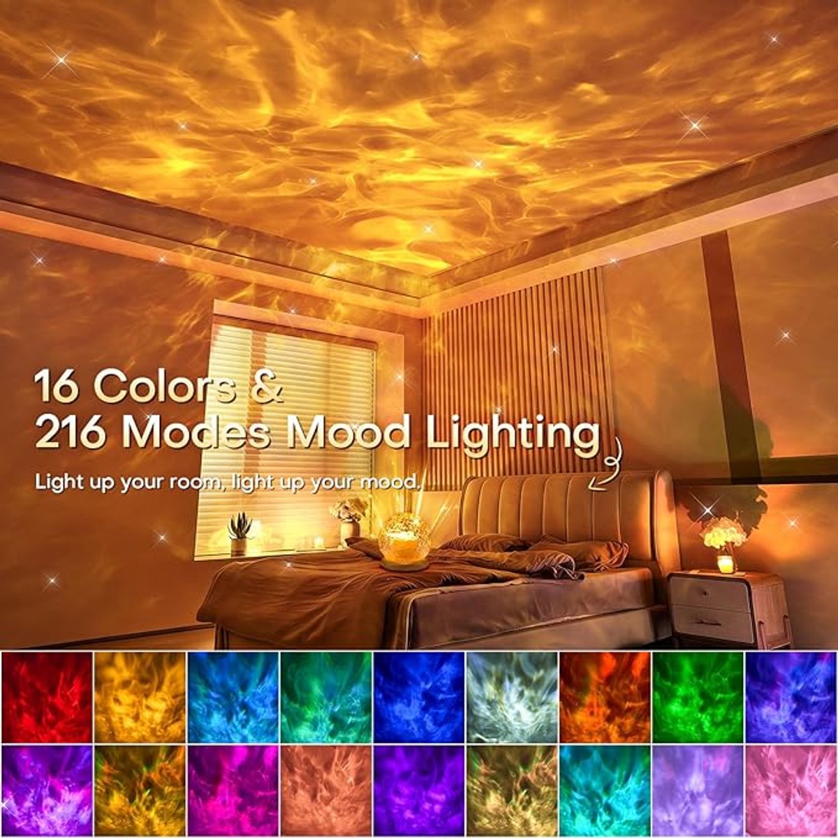 Sterrenhemel Projector LED – Galaxy Projector met Kleurverlichting – Nachtlamp Projector voor Slaapkamer en Kinderkamer – Relax Lichtprojector – Energieklasse G – foto 4