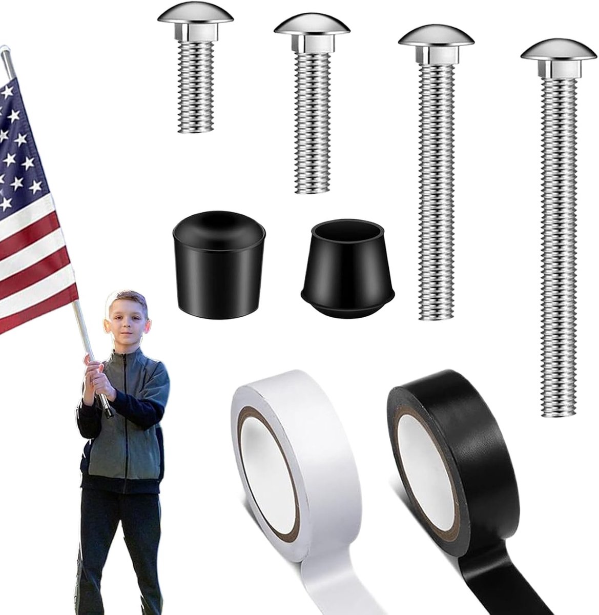 Gewichtsankers voor Vlaggen - Vlag Stabilisatoren Set - Band Optredens - Met Rubber Eindkappen - 4 Maten - Zwart