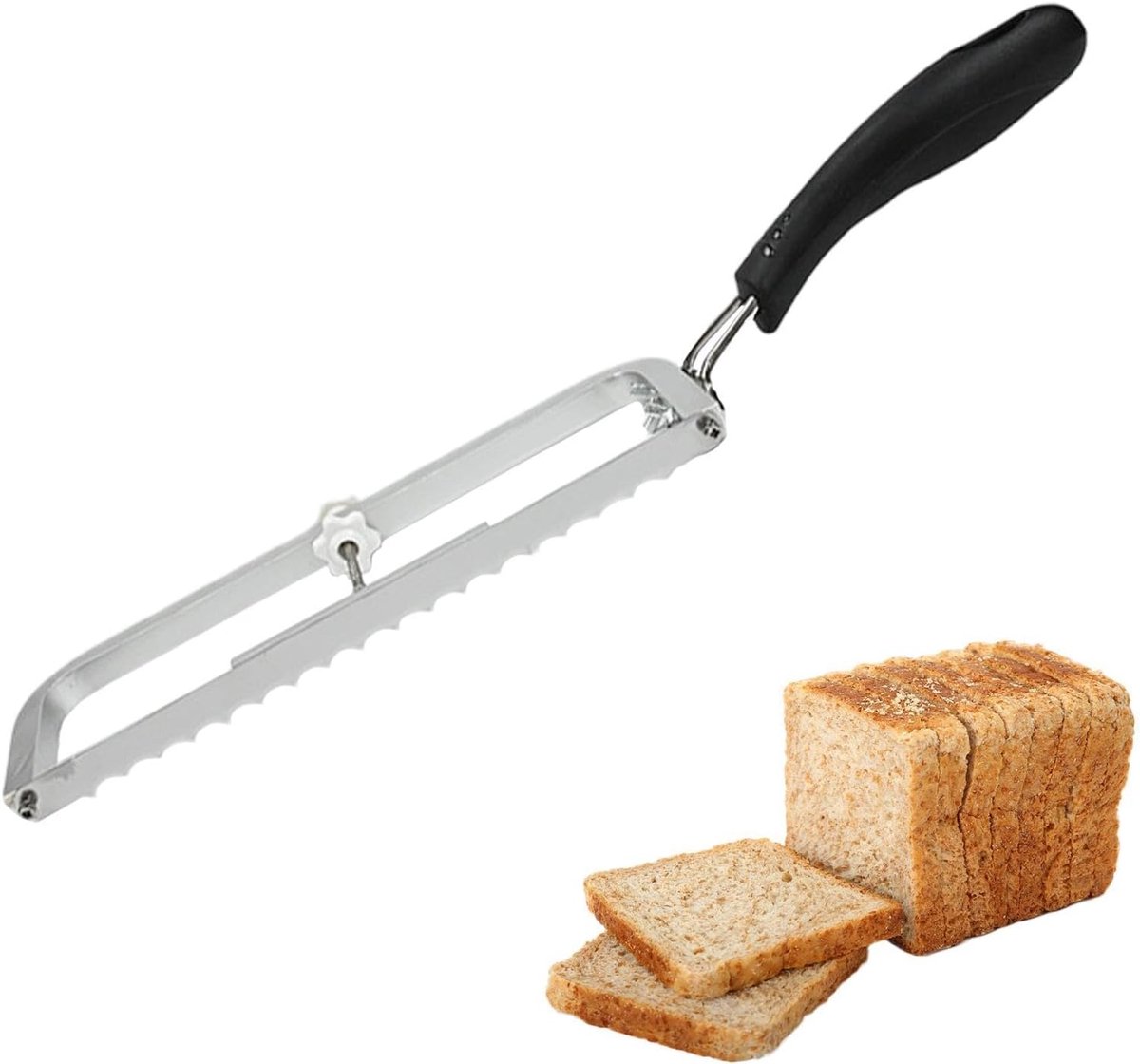 Broodsnijder - Brood snijgereedschap - Thuis bakken - Verstelbaar gespsysteem - 438 cm - Roestvrij staal