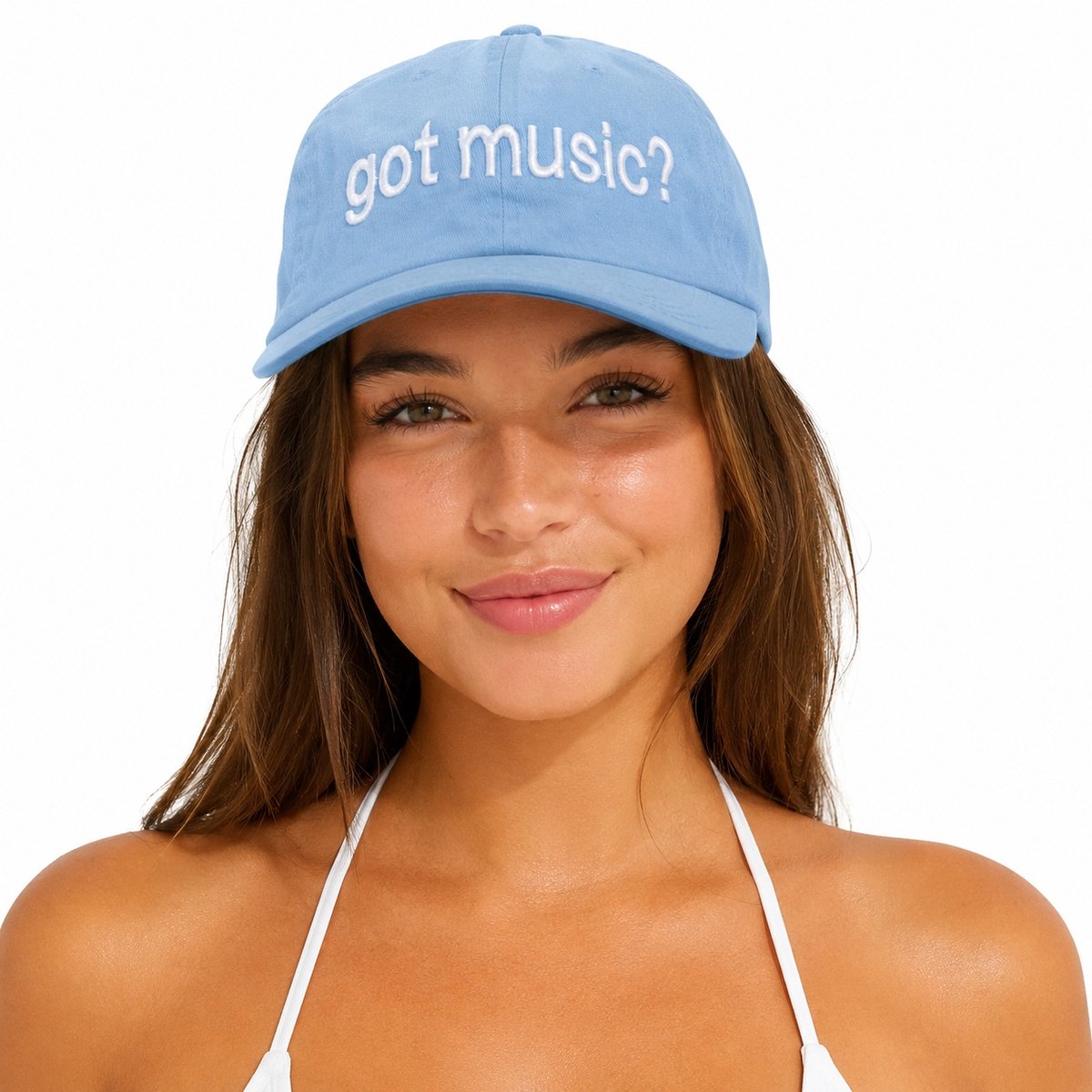 Honkbalpet 'Got Music?', licht blauw