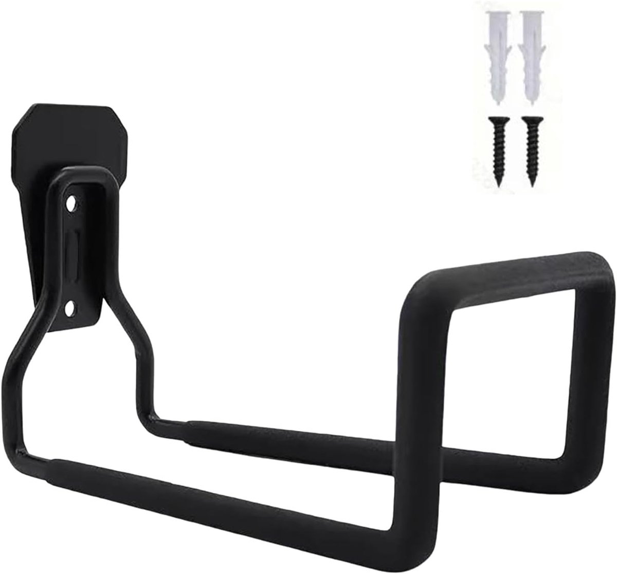 Tuinslang muurbeugel - Slanghouder wand - Tuin organiseren - Robuuste metalen constructie - 19 cm breed - Zwart