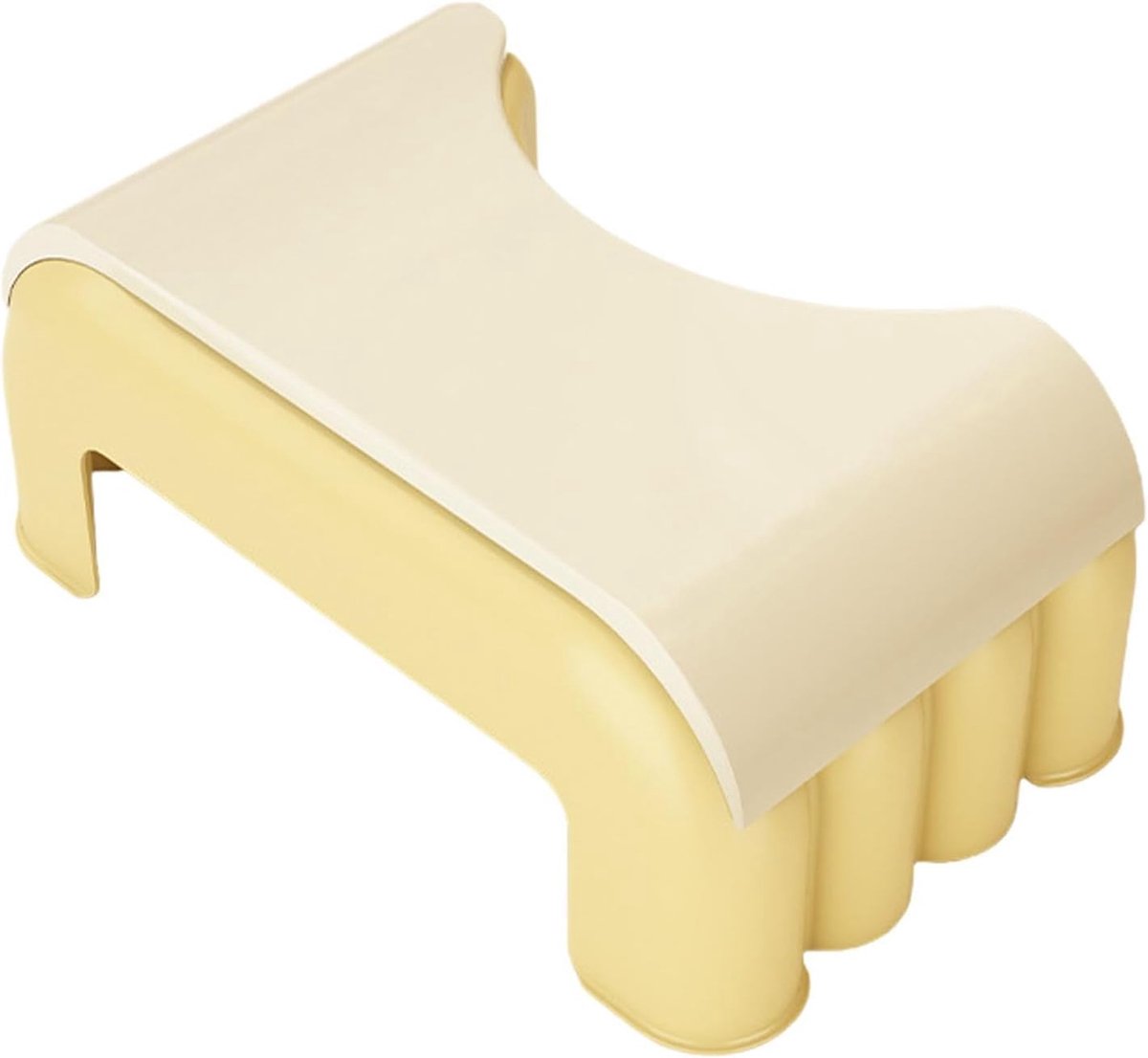 Toilet Voetenbankje - Hurk Opstapje - Ontlastingshulp Thuis - Stapelbaar Ruimtebesparend - 39x24x39 cm - Geel