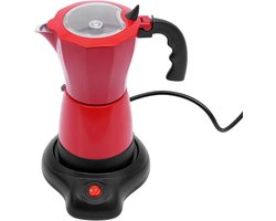 Elektrisch Koffiezetapparaat - Espresso Maker - Aromatische Koffie Zetten - Snelle Extractie 2.5 Bar - 300 ml 6 Kopjes - Rood